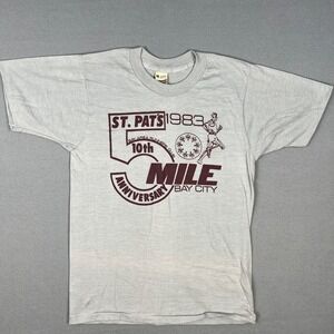VTG St Pats 5 Mile Race T Shirt Fits Small 1983 Bay City Runners Club‎ 1980s USA
